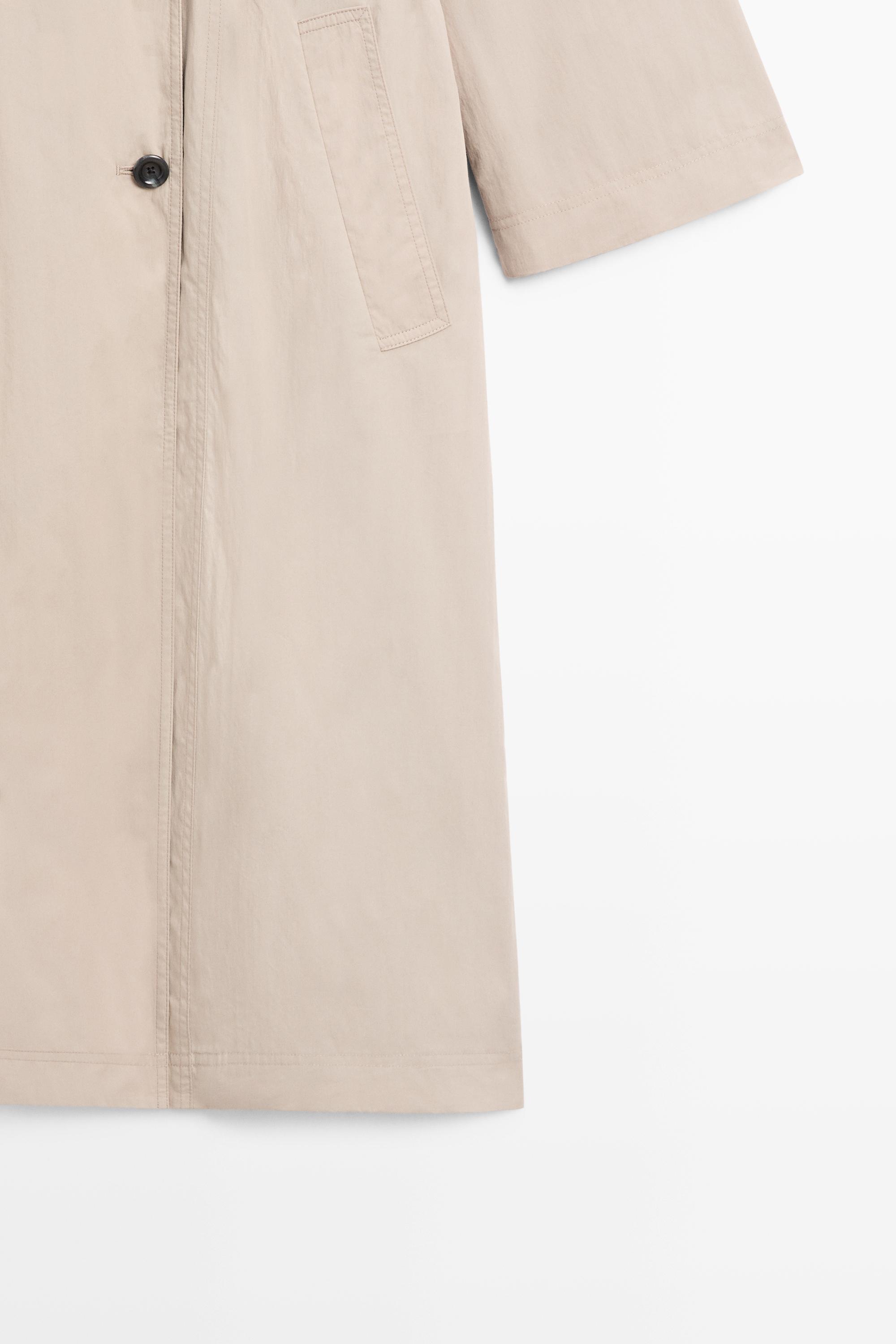 Cotton blend technical trench coat